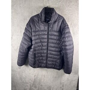 IZOD Jacket Mens XL Gray Lightweight Puffer Quilted Full Zip Insulated Packable